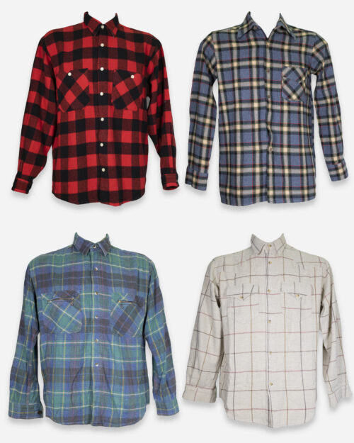 Men's colored flannel shirts: 4 pieces