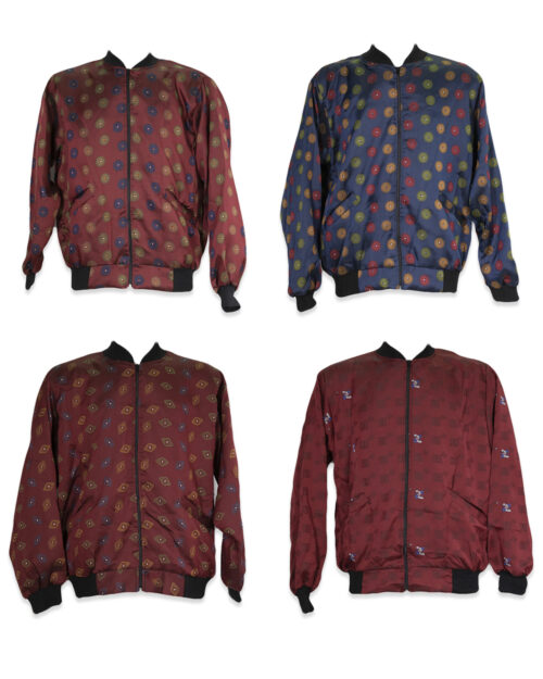 Silk patterned bomber jackets for men: 4 pieces