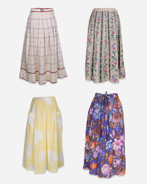 70s colorful summer skirts: 4 pieces