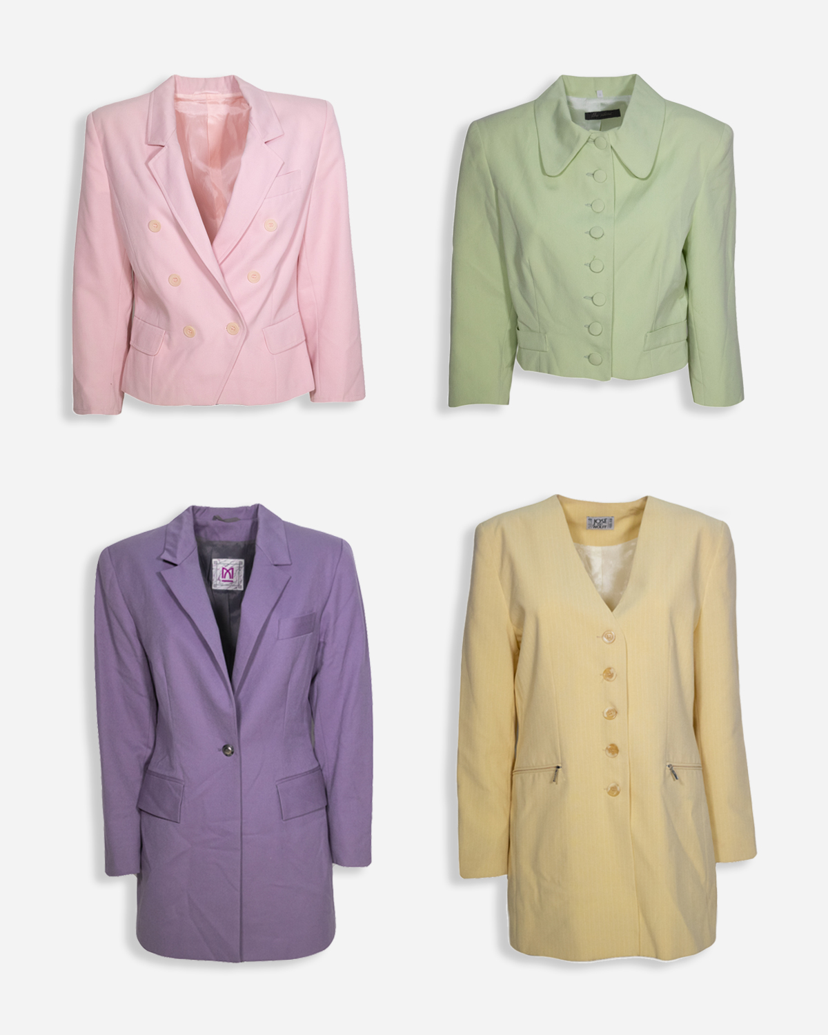 Women's winter blazers pastel colors: 4 pieces