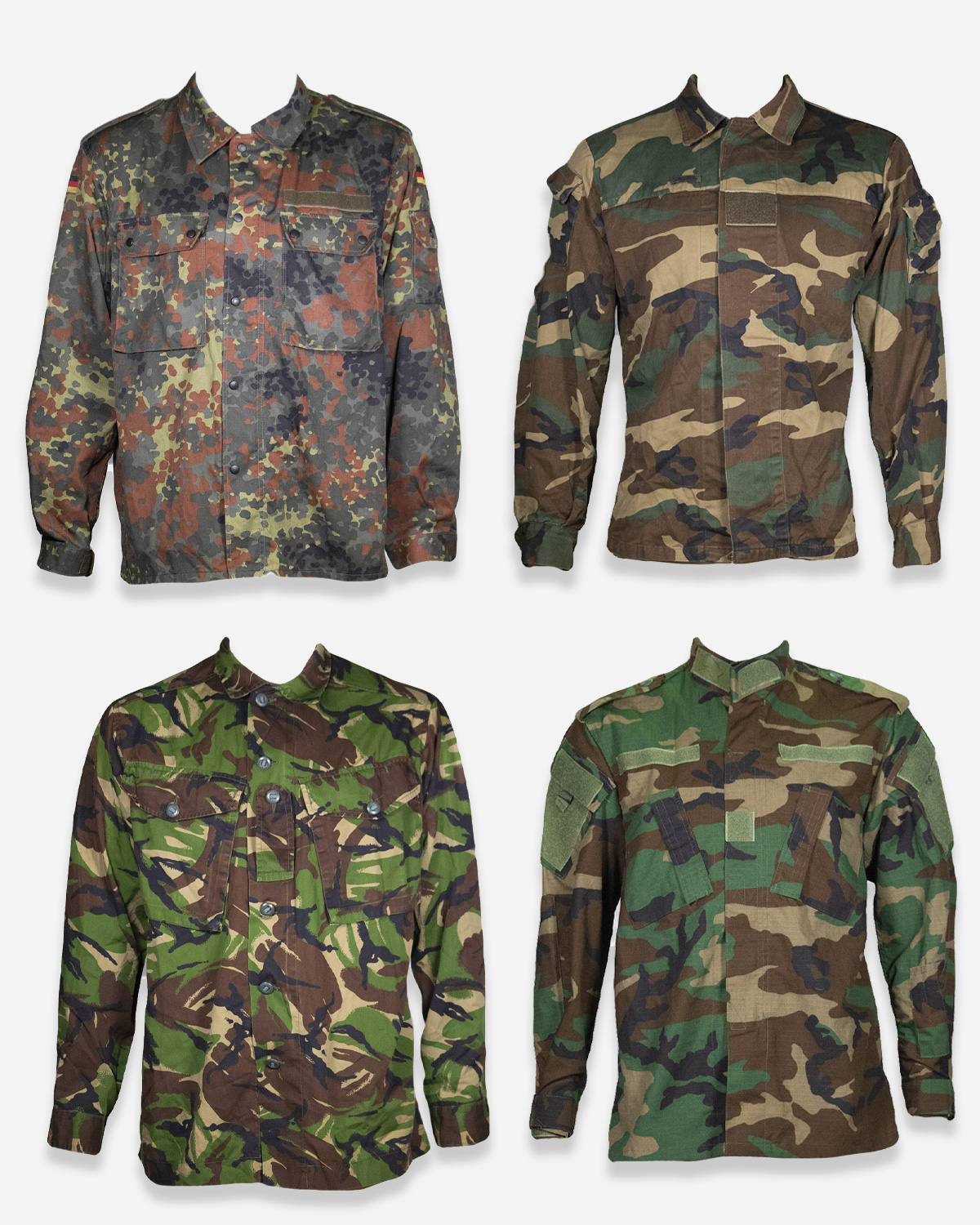 Box quattro camicie militari camouflage