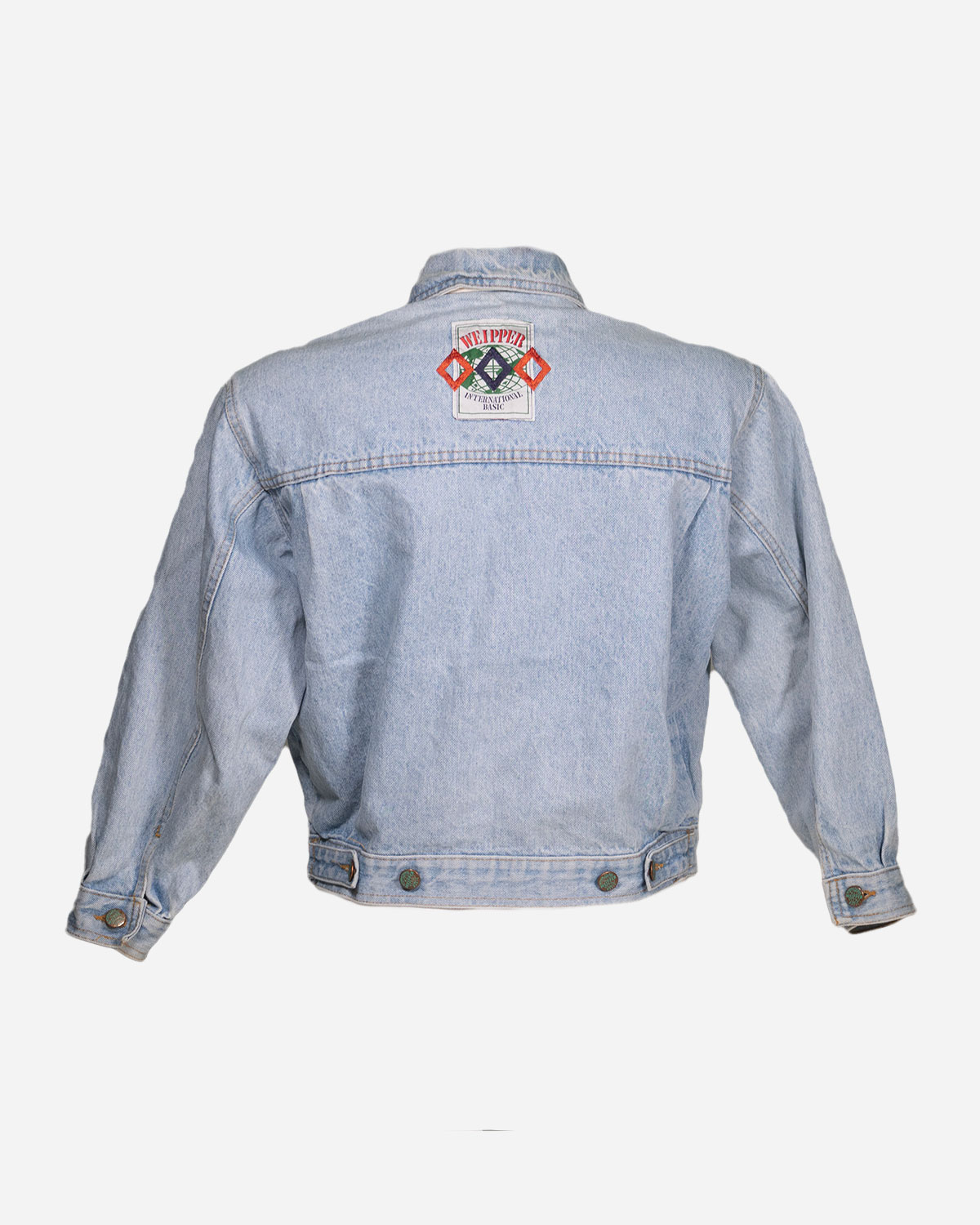 Box four denim jackets with patches