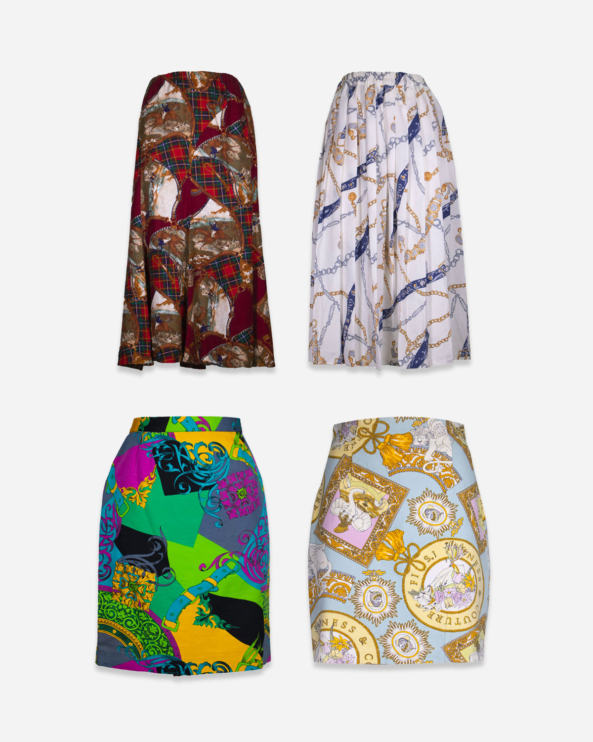 Baroque patterned skirts for women: 4 pieces