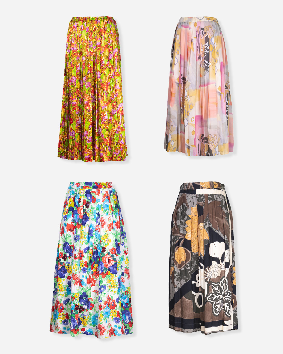 80-90s long summer woman skirt: 4 pieces