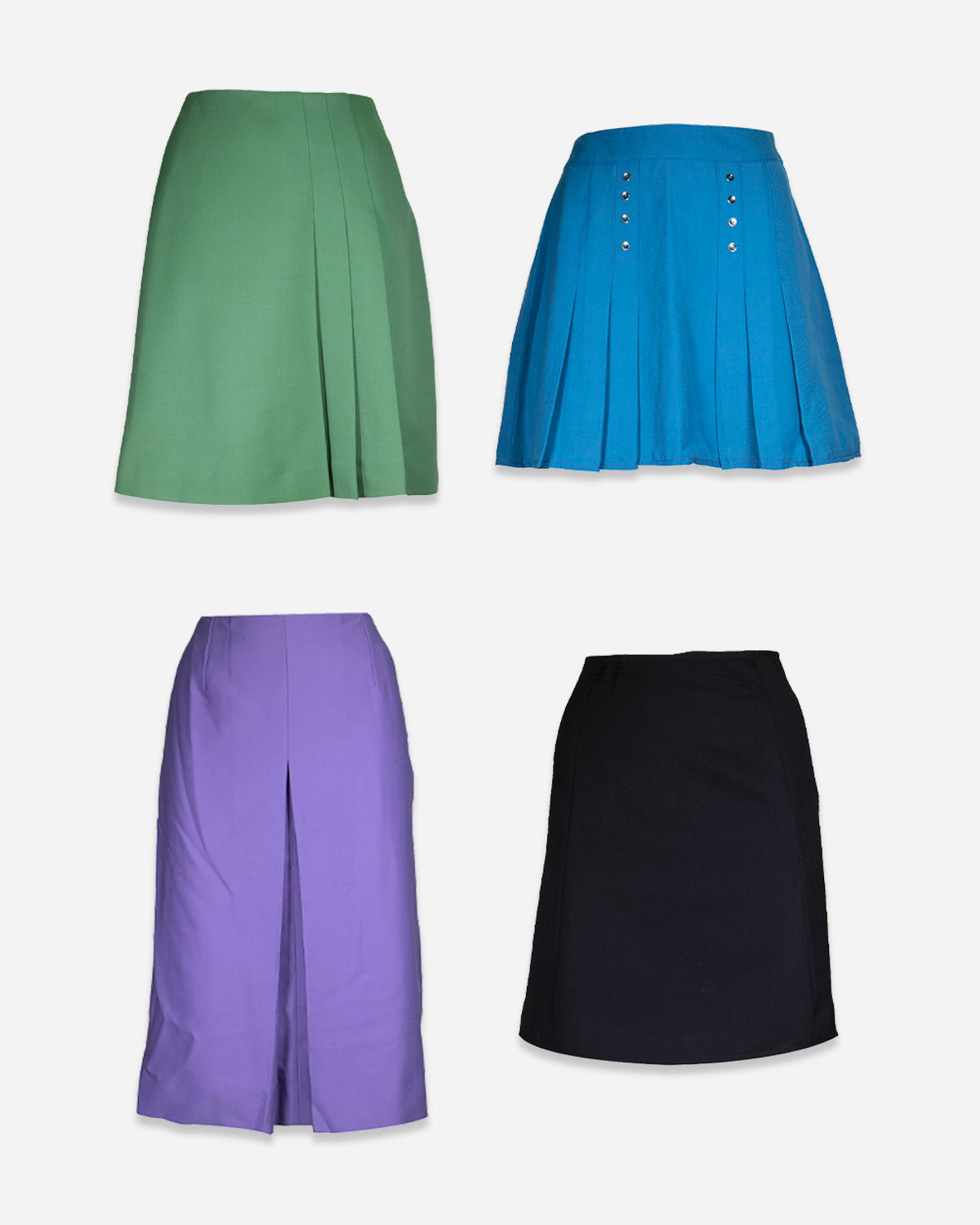 70s colored miniskirts: 4 pieces