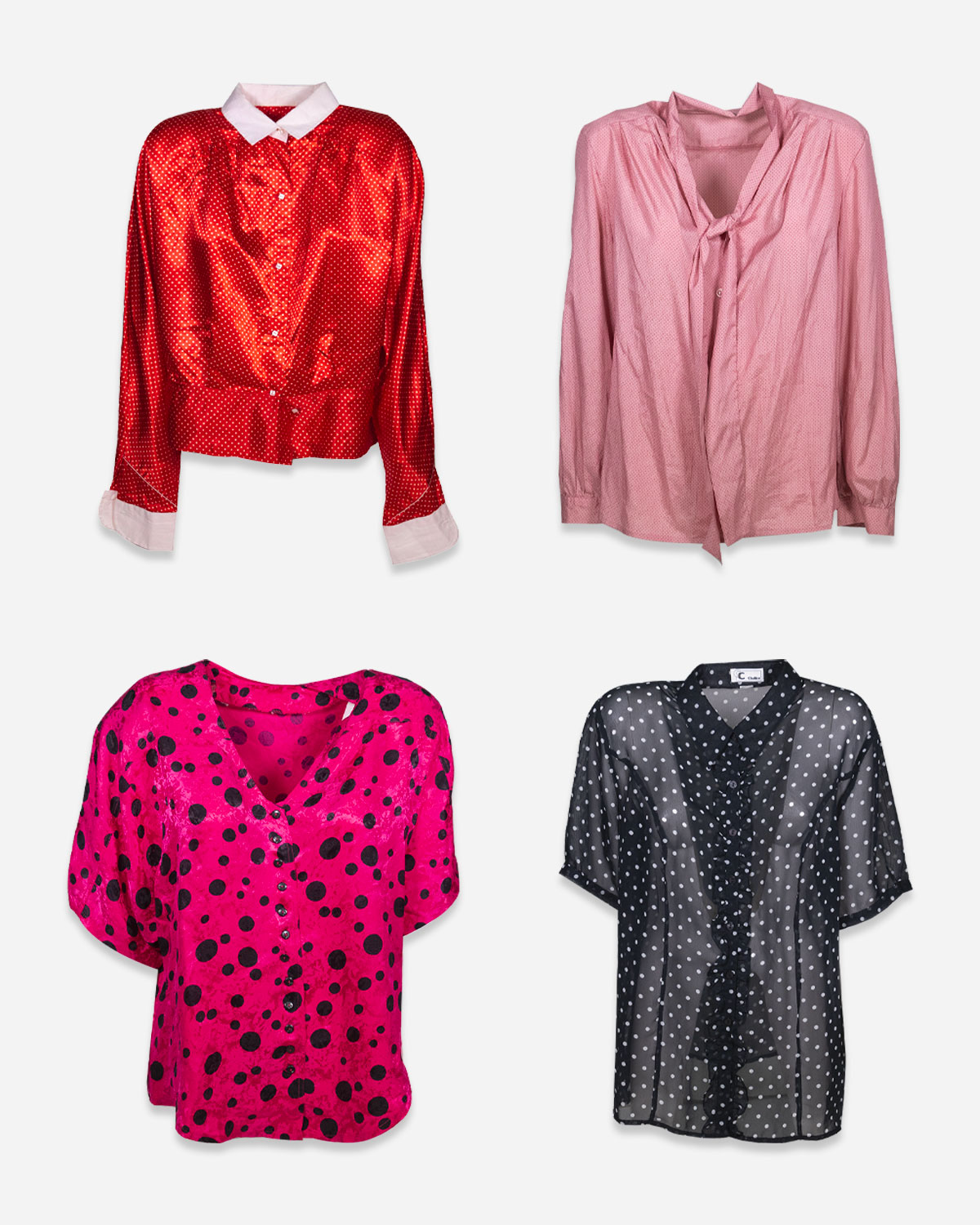 Women's shirts with polka dot pattern: 4 pieces