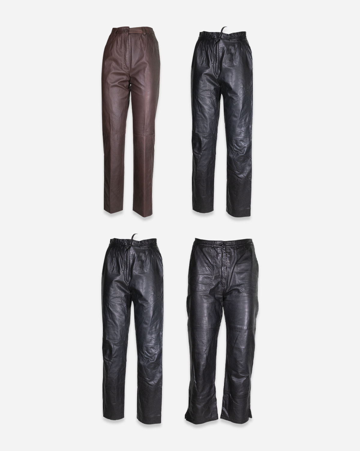 Women's leather pants: 4 pieces