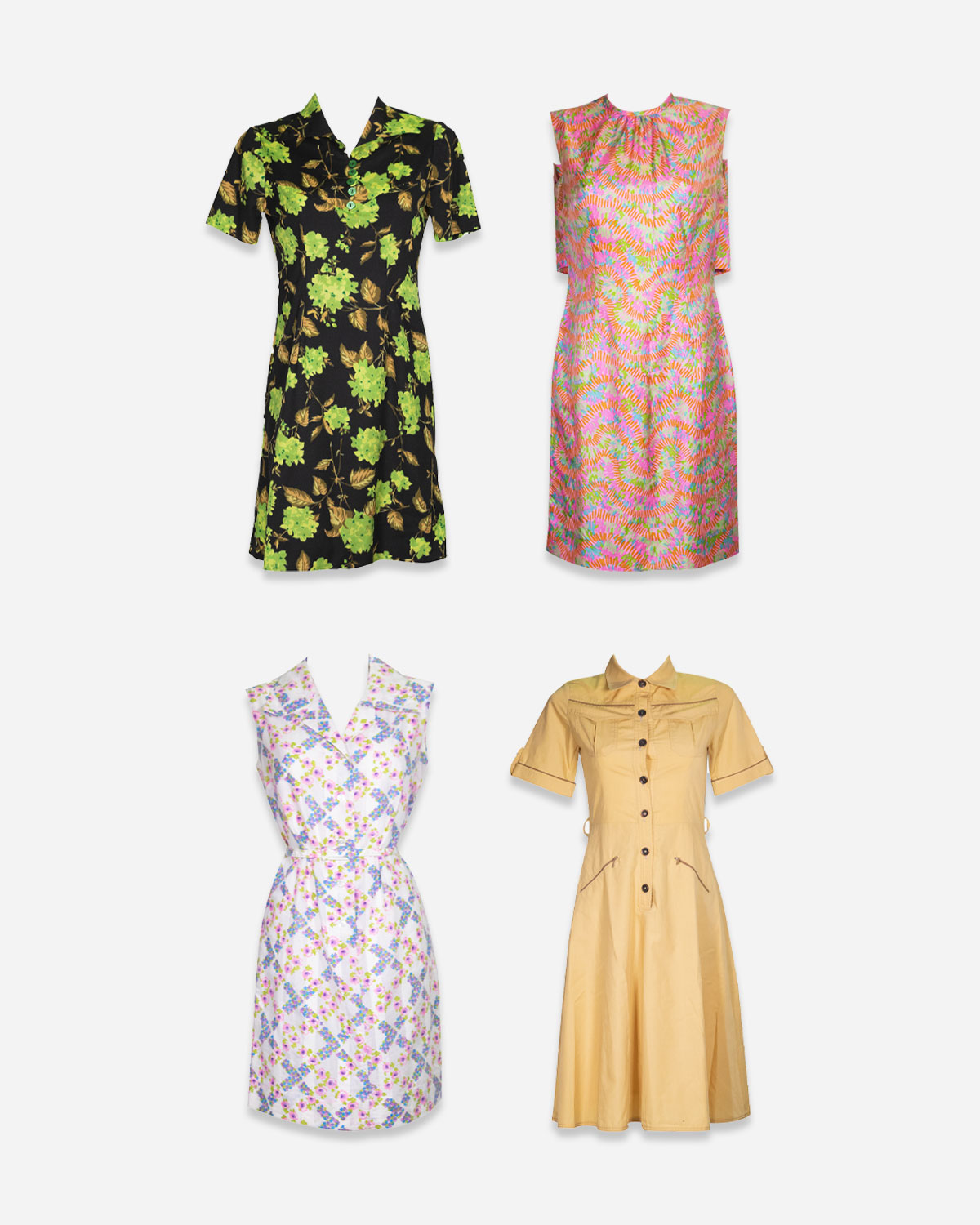 Women's 60s/70s dresses: 4 pieces