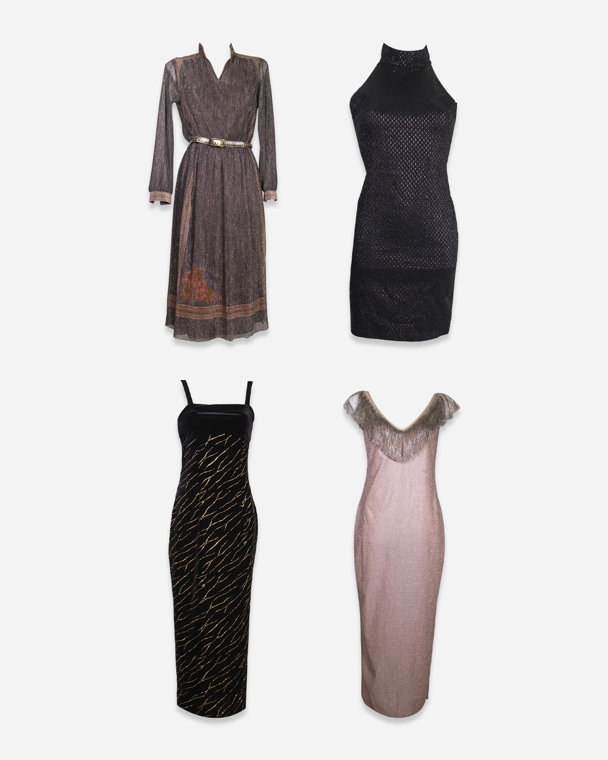 Laminated dresses for women: 4 pieces