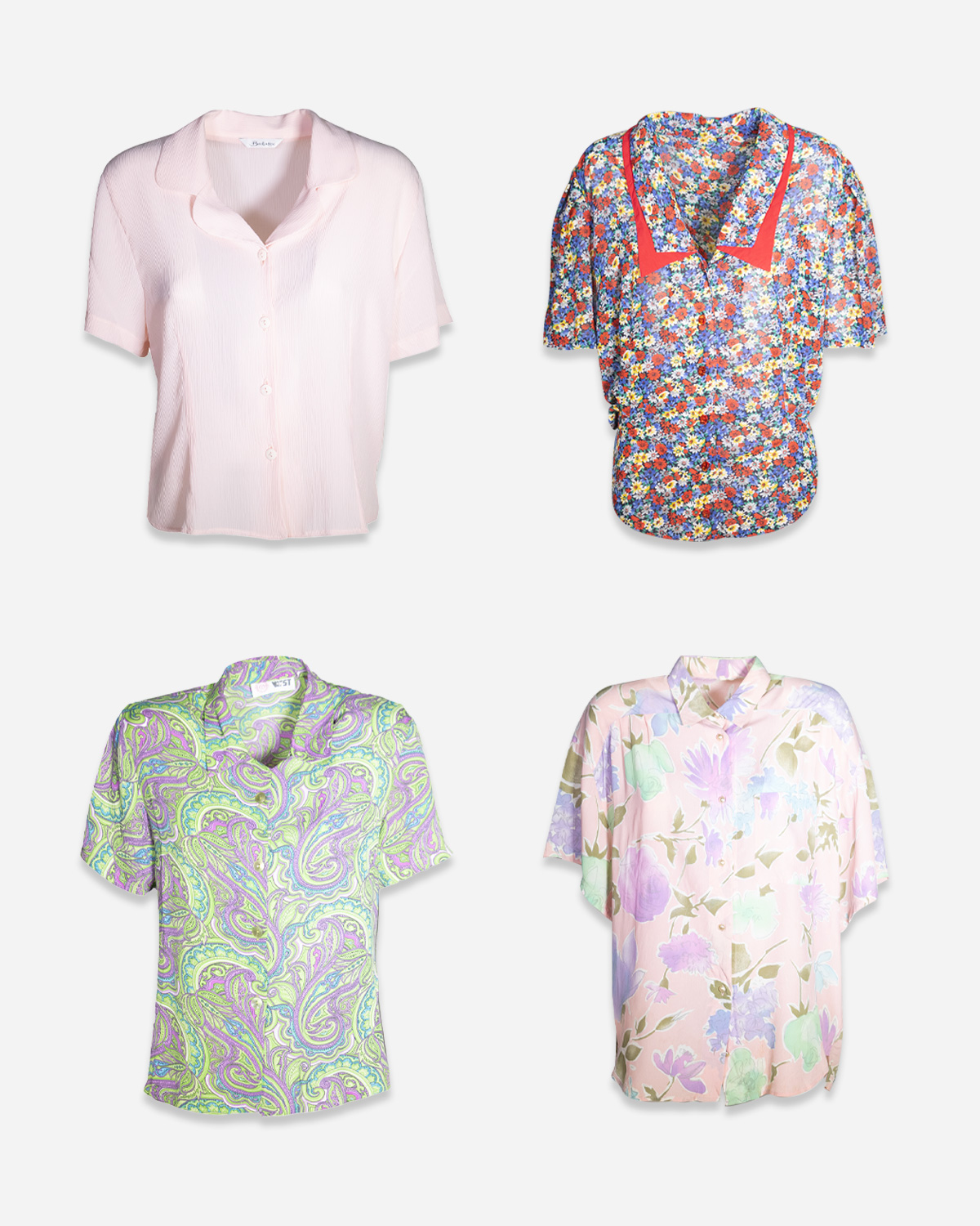 Women's 90s colored short sleeves shirts: 4 pieces