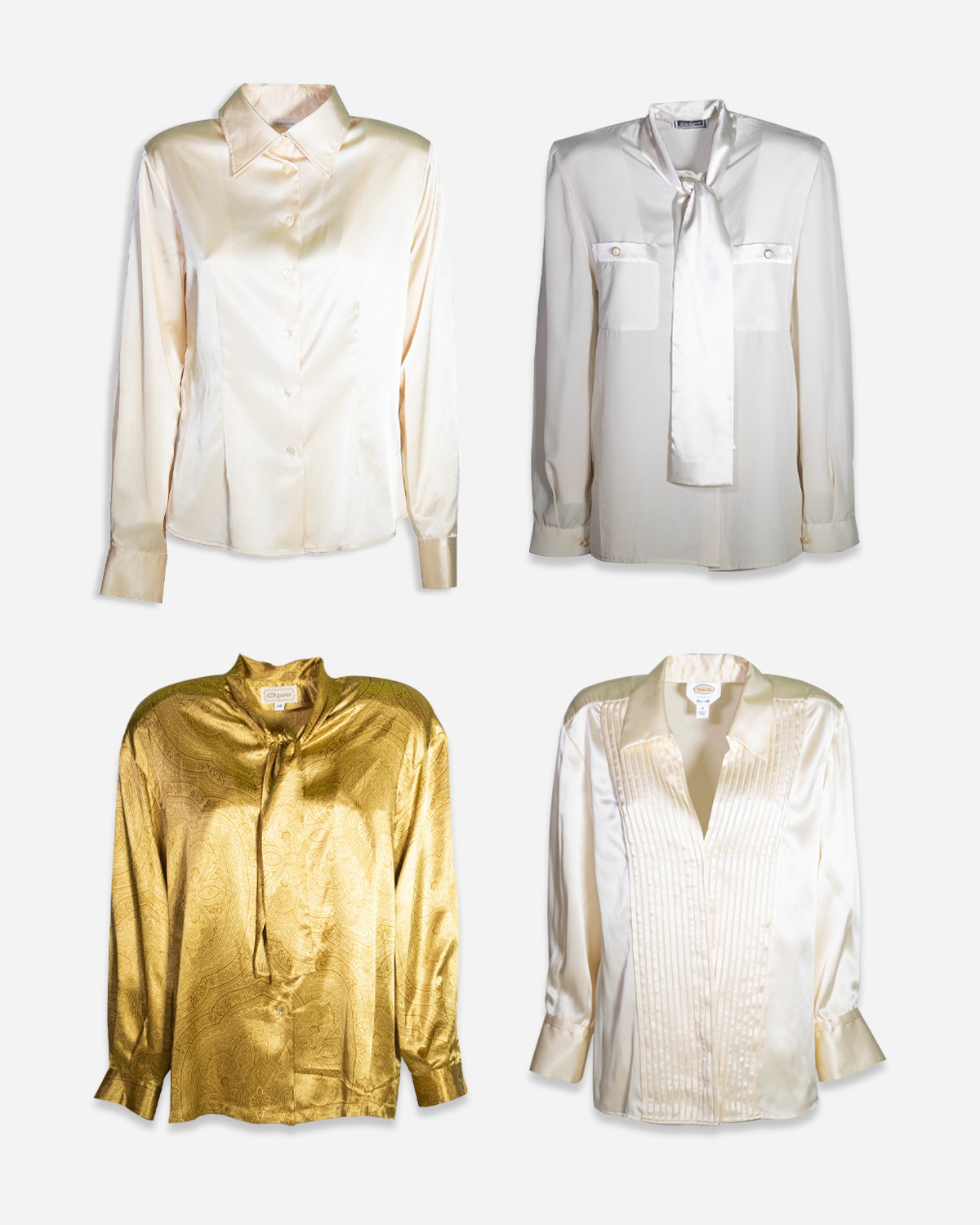 Women's silk vintage shirts: 4 pieces
