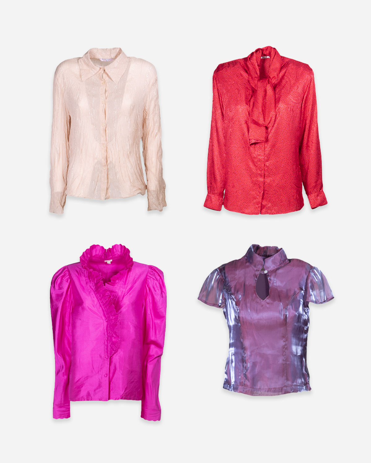 Vintage evening shirts for women: 4 pieces