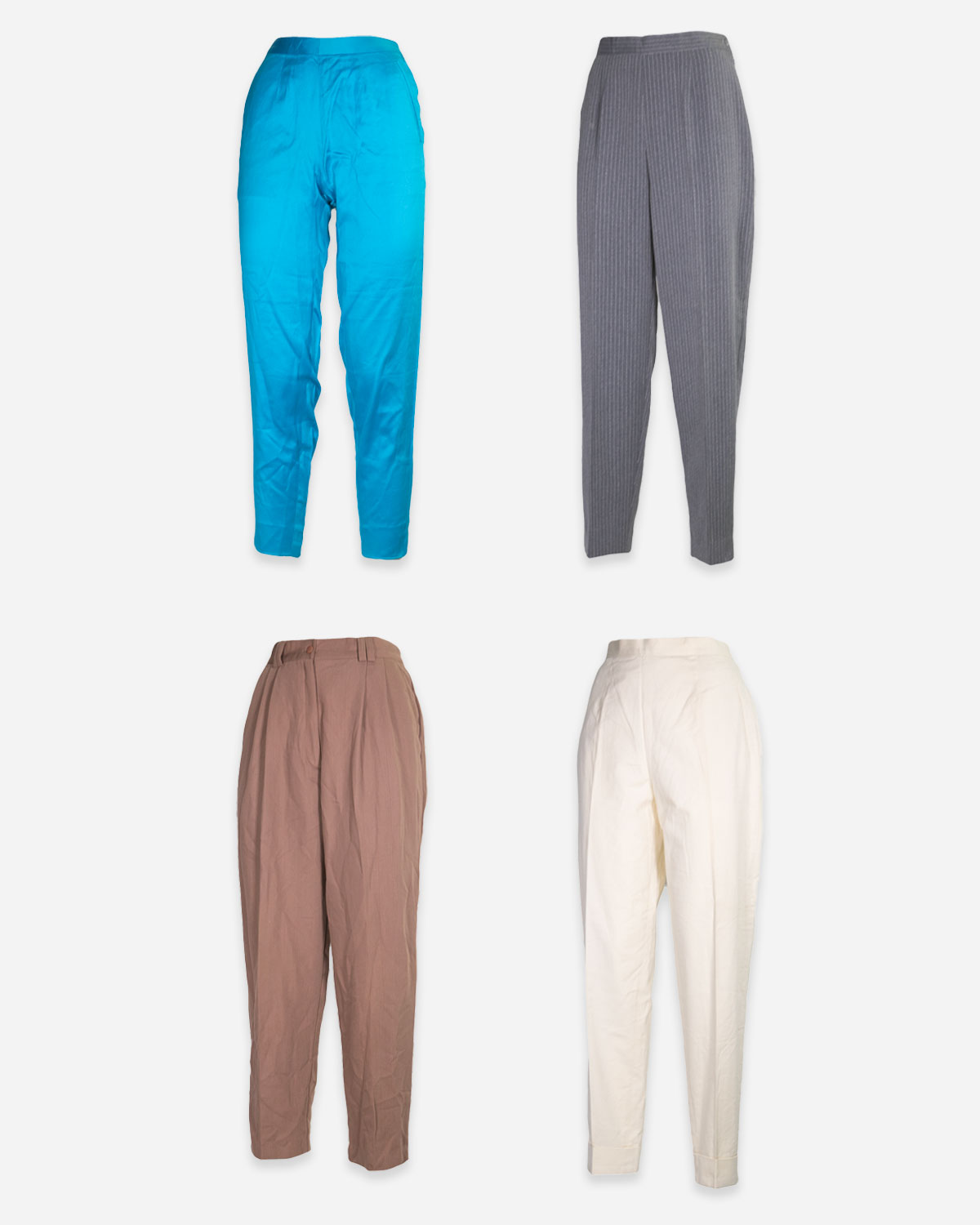 Pantaloni colorati da donna vita alta: 4 pezzi