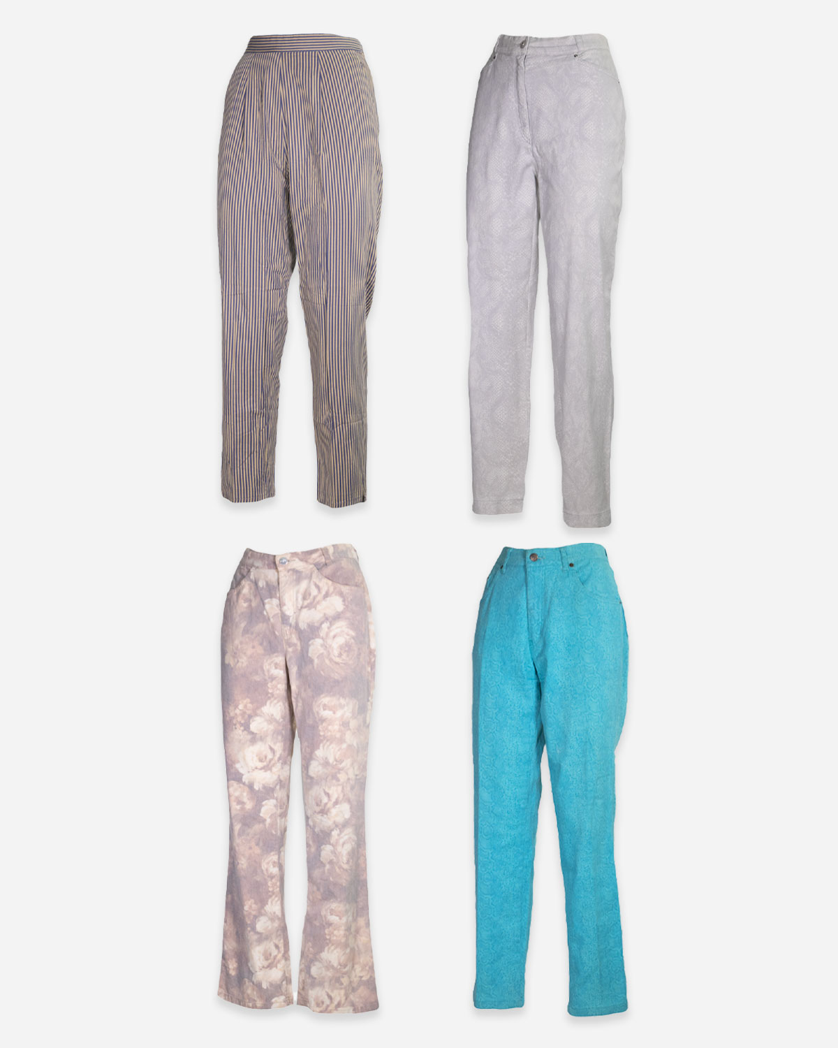 Pantaloni colorati da donna vintage: 4 pezzi