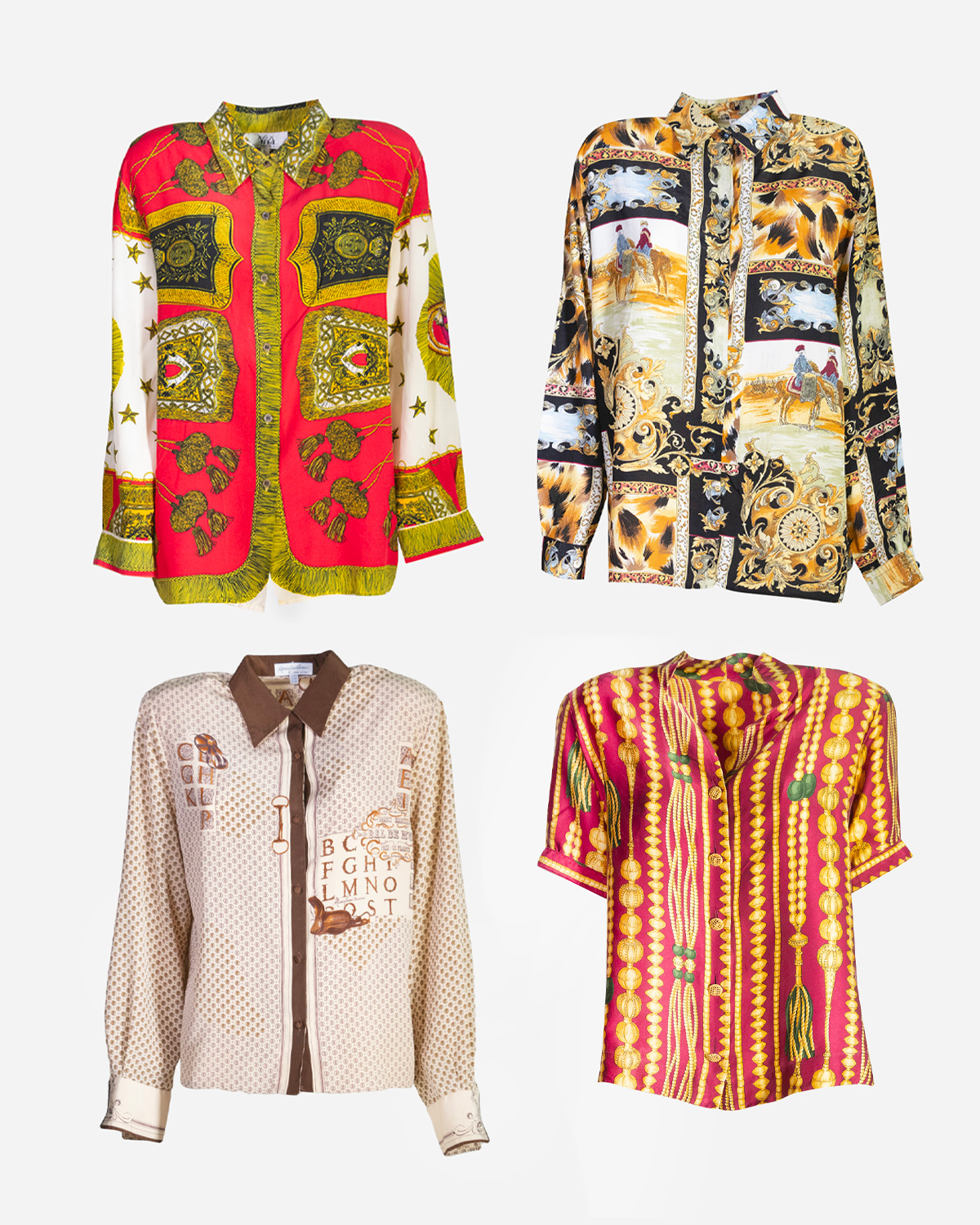 Vintage Baroque-style women's shirts: 4 pieces